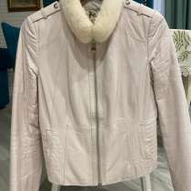 Кожаная куртка. Воротник норка. 46/48, в Тюмени