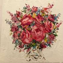 Картина маслом Цветы мастихином, в Москве