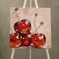 Картина &laquo;Спелые вишни&raquo; акрилом, в Красноярске