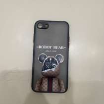 Чехол на iPhone 7 пластиковый с медведем, в Зеленограде