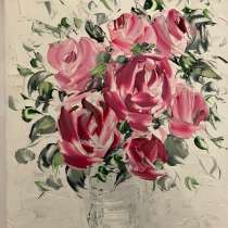Картина маслом Цветы мастихином, в Москве