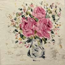 Картина маслом Цветы мастихином, в Москве