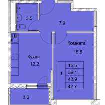 1-к квартира, улица Советская, дом 6, площадь 40,9, этаж 2, в Королёве