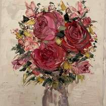 Картина маслом Цветы мастихином, в Москве
