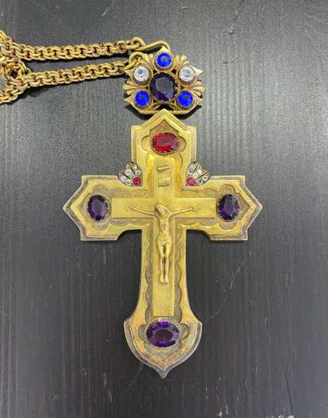 Старинный наградной наперсный крест с украшениями. XIX век в Санкт-Петербурге фото 6