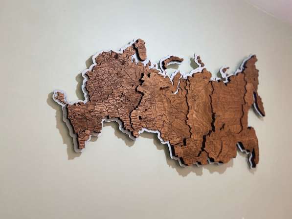 Карта России из дерева на стену в Москве фото 8