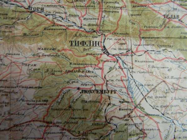 Топокарта(топографическая карта)Тифлис Е-7 1929г и К-38 1934 в фото 14