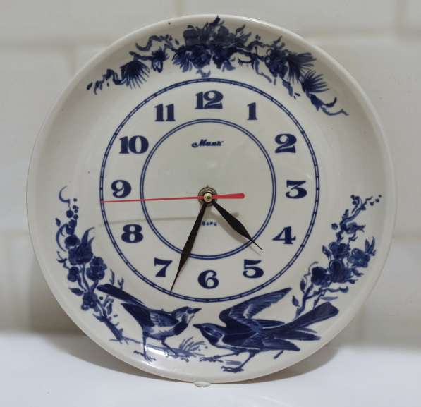Часы настенные Маяк - тарелка Гжель, из СССР в Москве фото 7