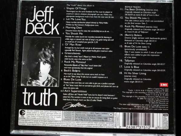 Jeff Beck. Truth.1968.2005.CD. Фирма в Магнитогорске фото 8