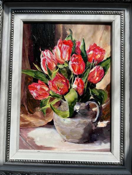 Картина маслом «тюльпаны «
