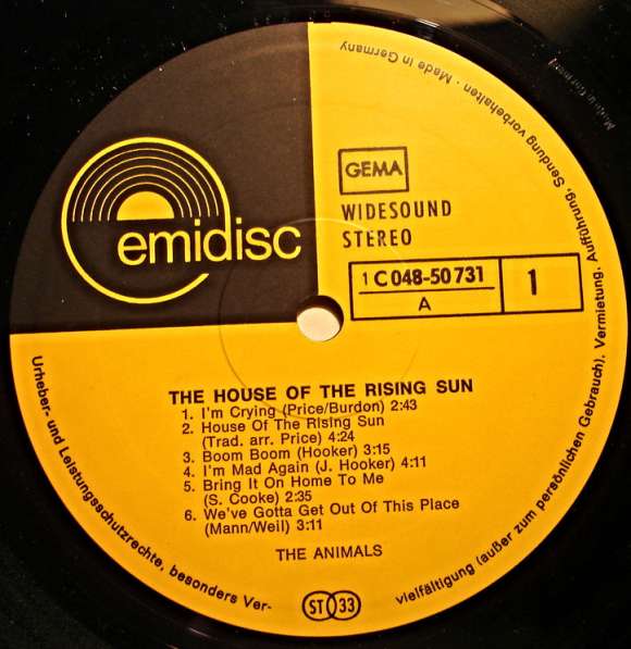 Пластинка виниловая The Animals - House Of The Rising Sun в Санкт-Петербурге фото 3