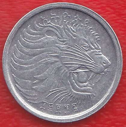 Эфиопия 1 цент 1969 / 1977 г. в Орле