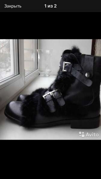 Ботинки сапоги новые размер 43 зима кожа мужские чёрные мех