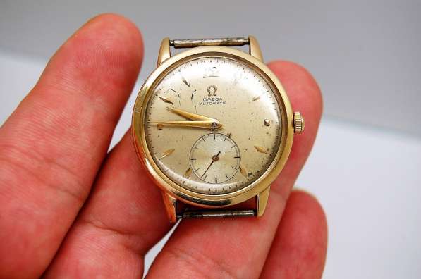 Золотые винтажные мужские часы 14k Omega Automatic в Москве фото 6