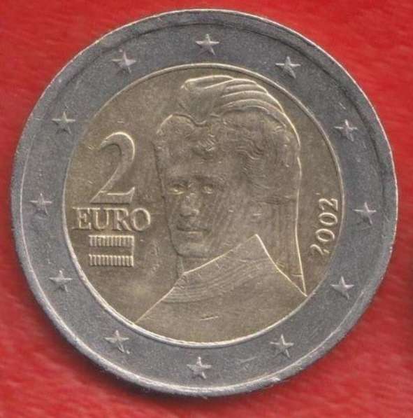 ЕВРО Австрия 2 евро 2002 г. Берта фон Зуттнер