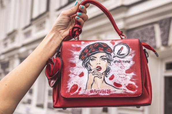 Красная сумочка с ручной росписью #наСтиле в Москве фото 4