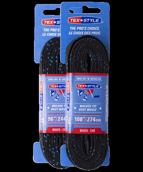 Шнурки для коньков с пропиткой W918, пара, 2,44 м, черные