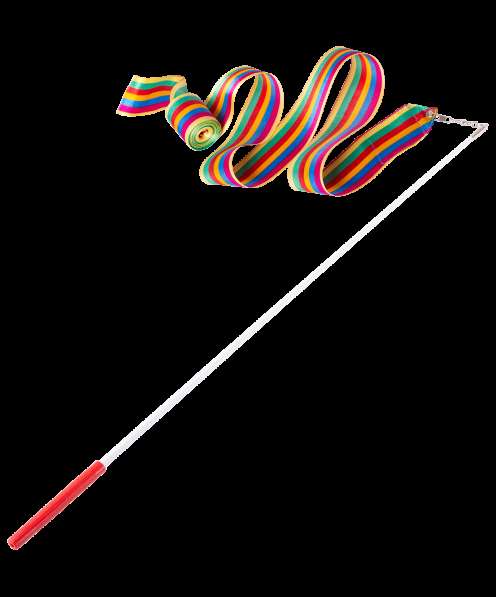 Лента для художественной гимнастики AGR-201 6м, с палочкой 56 см, радуга в Сочи фото 4