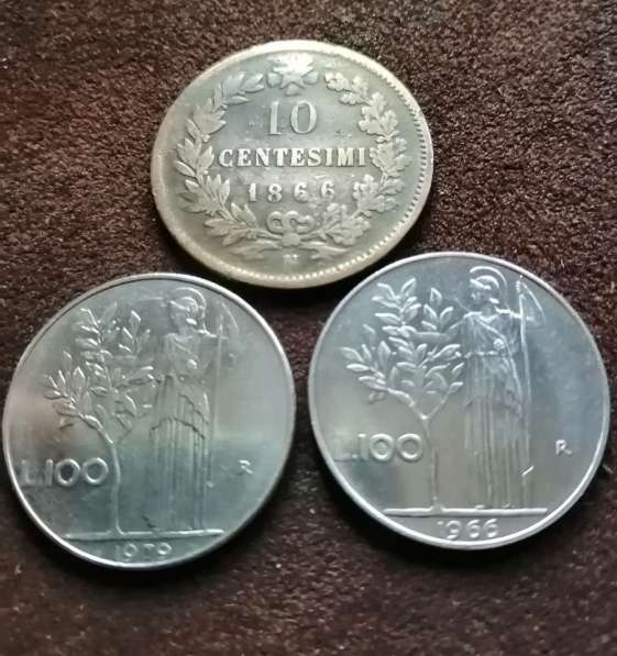 Монеты Италии 10 Сантимес 1866 года в Таганроге