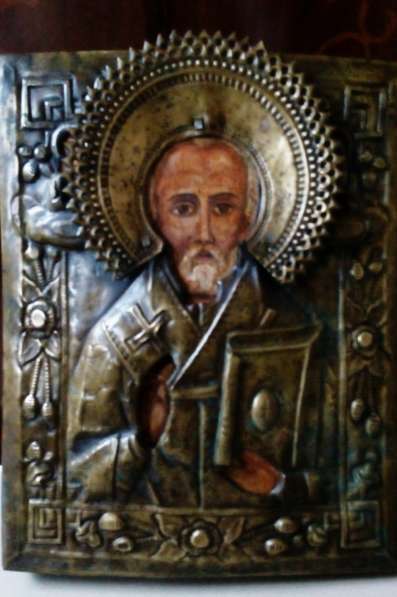 Старинная икона Св.Николай Чудотворец 19 век в Москве фото 4