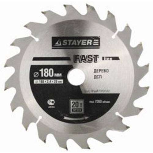 Диск пильный по дереву STAYER MASTER FAST-Line 3680-180-30-20