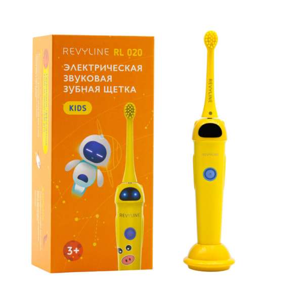 Звуковая зубная щетка для детей Revyline RL 020 в желтом кор