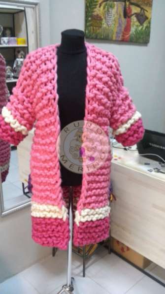 Толстая пряжа ручного прядения цвет №5 ФУКСИЯ в фото 12