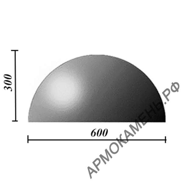 Бетонная полусфера d400хh200 мм (парковочный ограничитель) в Нижнем Новгороде фото 13