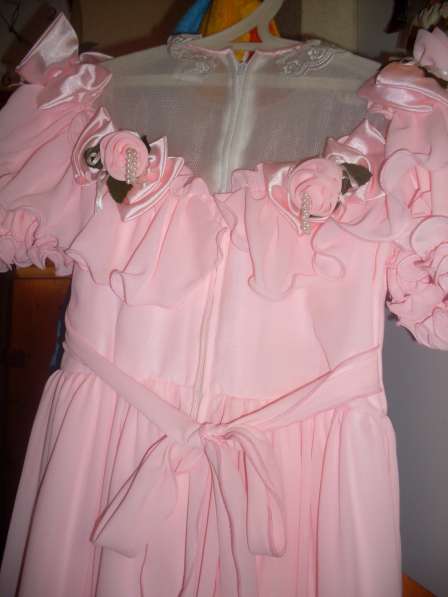 Детское праздничное розовое платье на девочку 6-8 лет в Москве фото 4