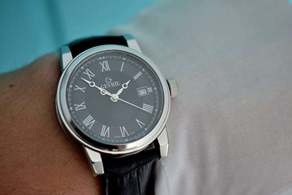 Роскошные часы Gevril Swiss Made, сапфир, застежка-бабочка в Рязани фото 5