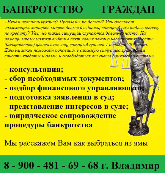 Банкротство граждан. Списание долгов в Владимире фото 4