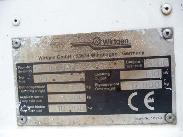Продам дорожную фрезу WIRTGEN W1000F; 2006 г/в в Владимире фото 6