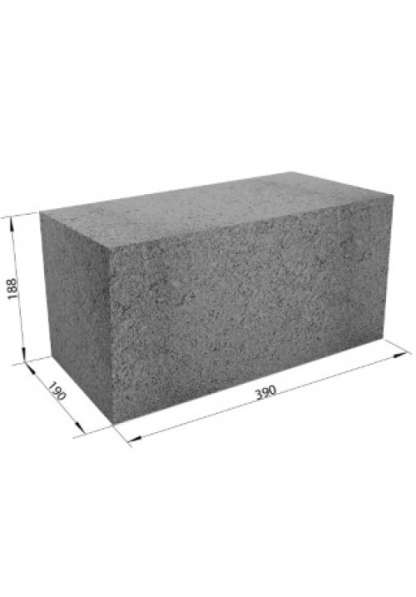 Полнотелый бетонный фундаментный блок 400Х200Х200 ММ СКЦ-1ПЛ