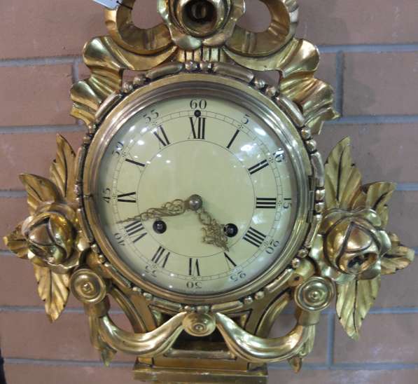 Часы настенные деревянные, золочение, с боем, Швеция в Ставрополе фото 4