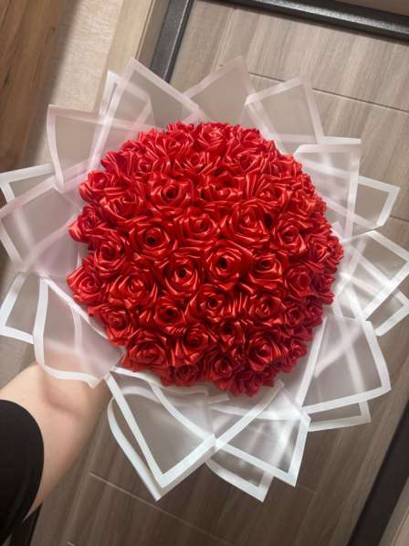 Букеты из атласных лент