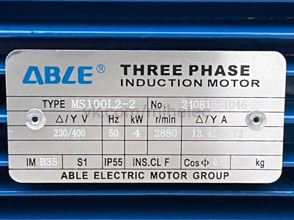 Электродвигатель ABLE MS100L2-2 4 кВт 2880 об/мин в Москве