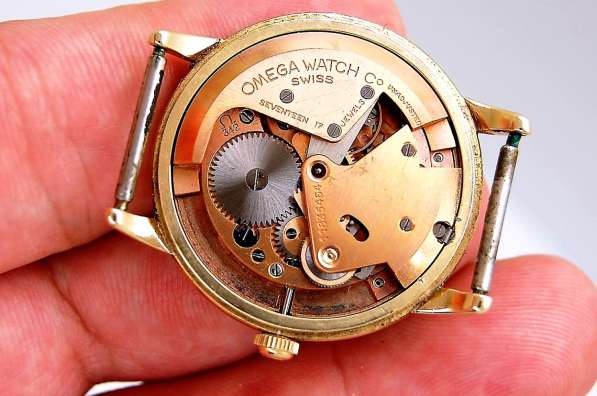 Золотые винтажные мужские часы 14k Omega Automatic в Москве фото 8