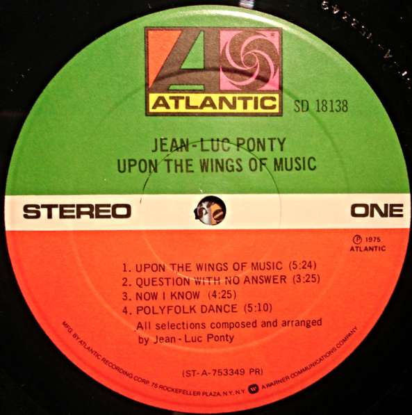 Пластинка Jean-Luc Ponty – Upon The Wings Of Music в Санкт-Петербурге