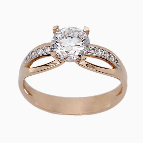 Золотое кольцо с цирконом от Vigorius