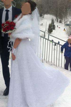 Кружевное свадебное платье + накидка в Москве фото 6