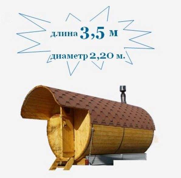 Баня бочка (стандарт): длина 3,5 м в Краснодаре