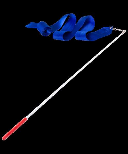 Лента для художественной гимнастики AGR-201 4м, с палочкой 46 см, синий в Сочи фото 4