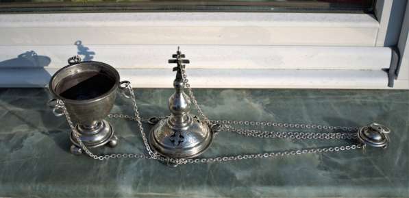 Старинное серебряное кадило большого размера, конец XIX в в Санкт-Петербурге фото 10