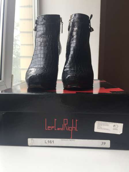 Ботинки бу Left&Rite Италия 39 черные кожа платофрма каблук в Москве фото 3