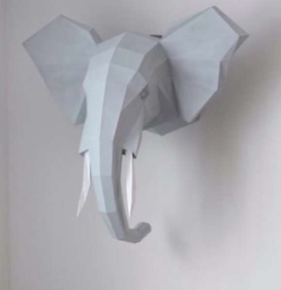 Бумажный слон. Оригами. Украшение интерьера