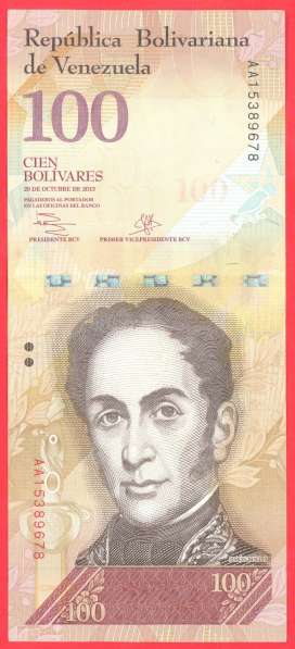 Венесуэла 100 боливаров 2013 г