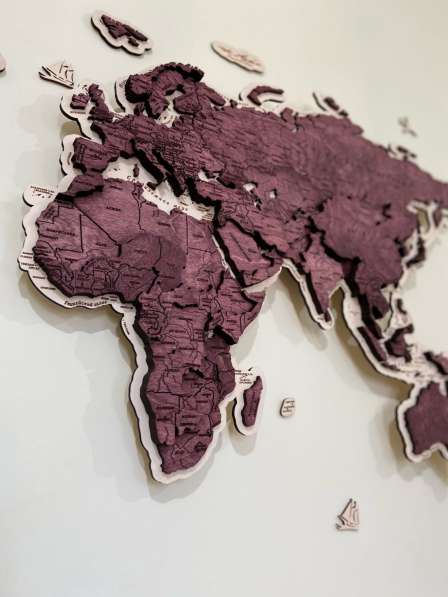 Карта мира из дерева на стену, панно из дерева карта мира в Санкт-Петербурге фото 6