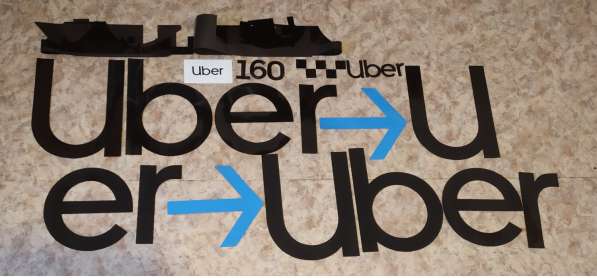 Магнитные комплекты наклеек для такси Убер (Uber)