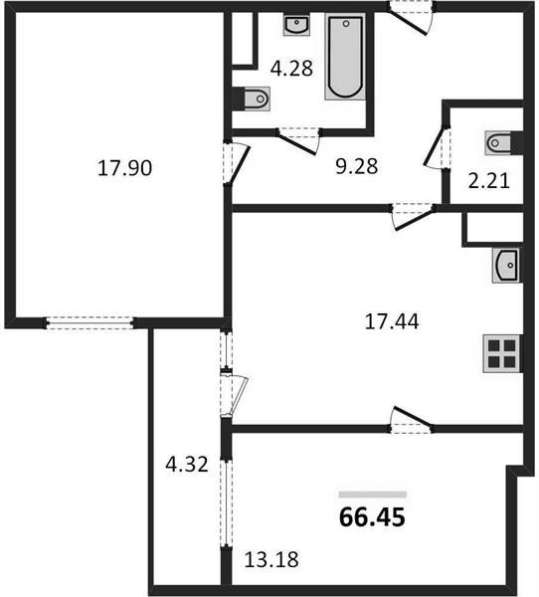 Продам двухкомнатную квартиру в Волгоград.Жилая площадь 66,45 кв.м.Этаж 10. в Волгограде фото 3