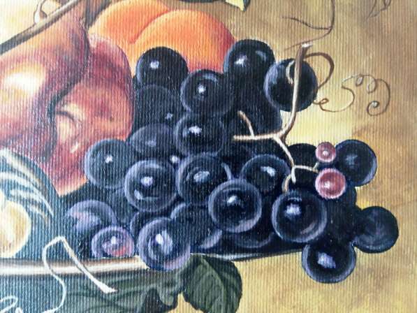 Картина "Натюрморт с фруктами" (холст. масло, 40х40 см) в фото 5